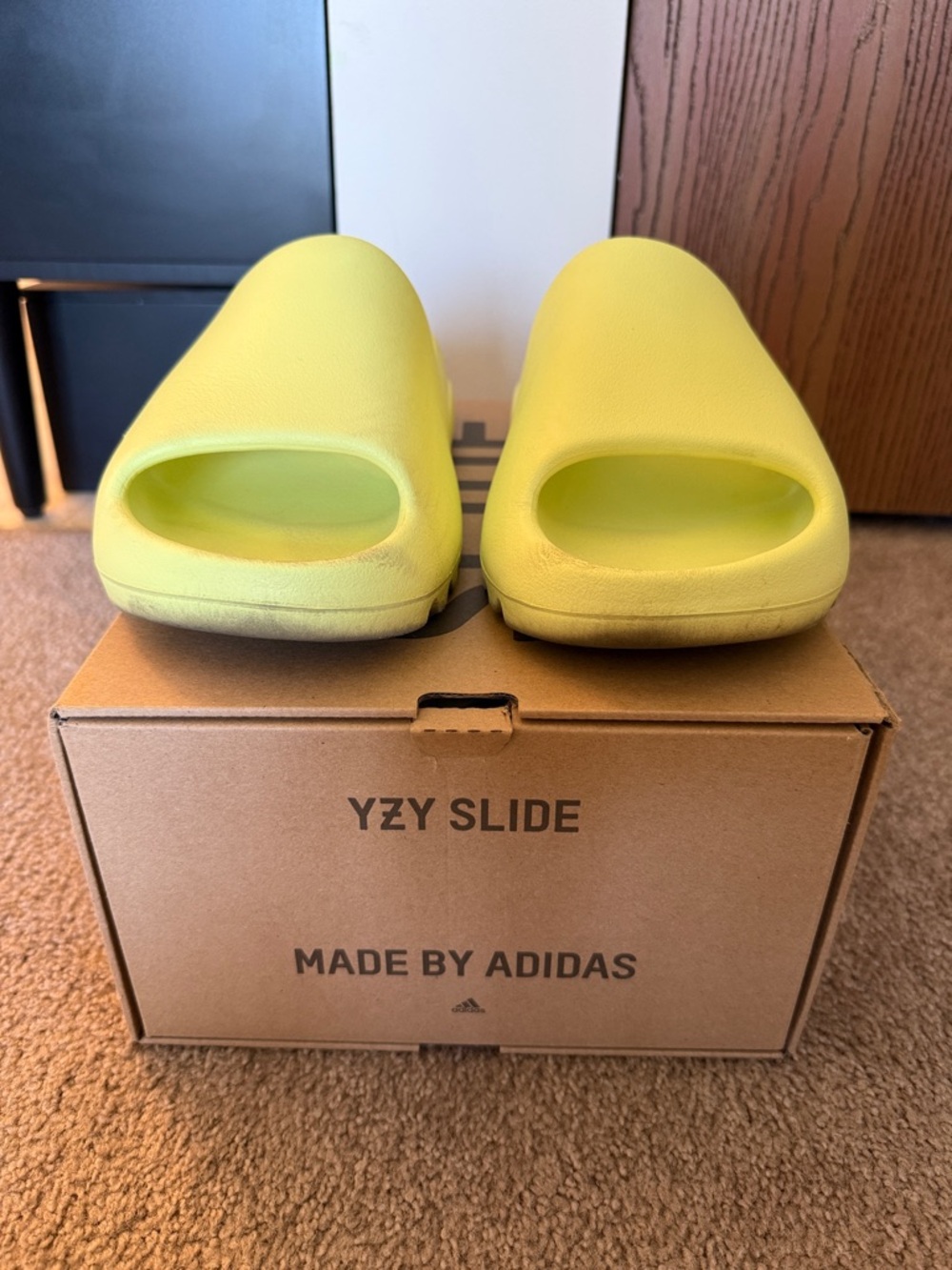 adidas Yeezy Slides in Glow Green